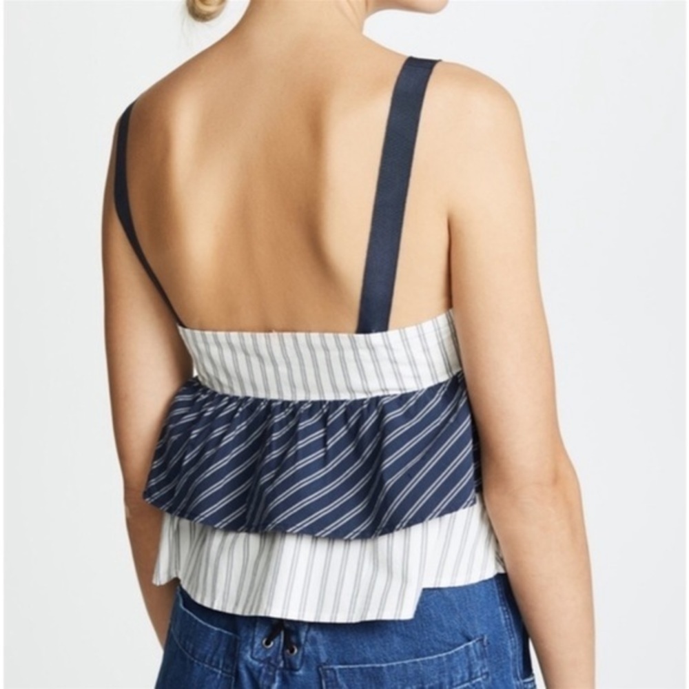 JOIE Blue Marjie Top in Dark Navy & porcelain - Picture 12 of 12